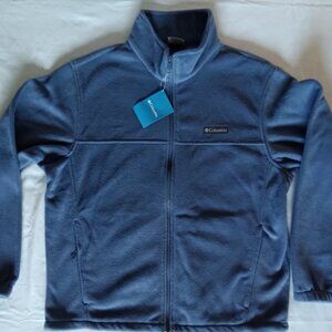 New men's Columbia fleece front zippered jacket, XL, grey